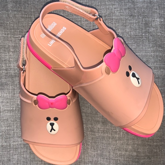 Mini Melissa Other - Mini Melissa beach slide + line friends sandals
